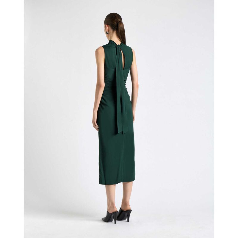 Cue Stretch Viscose Tie Neck Dress image number 1